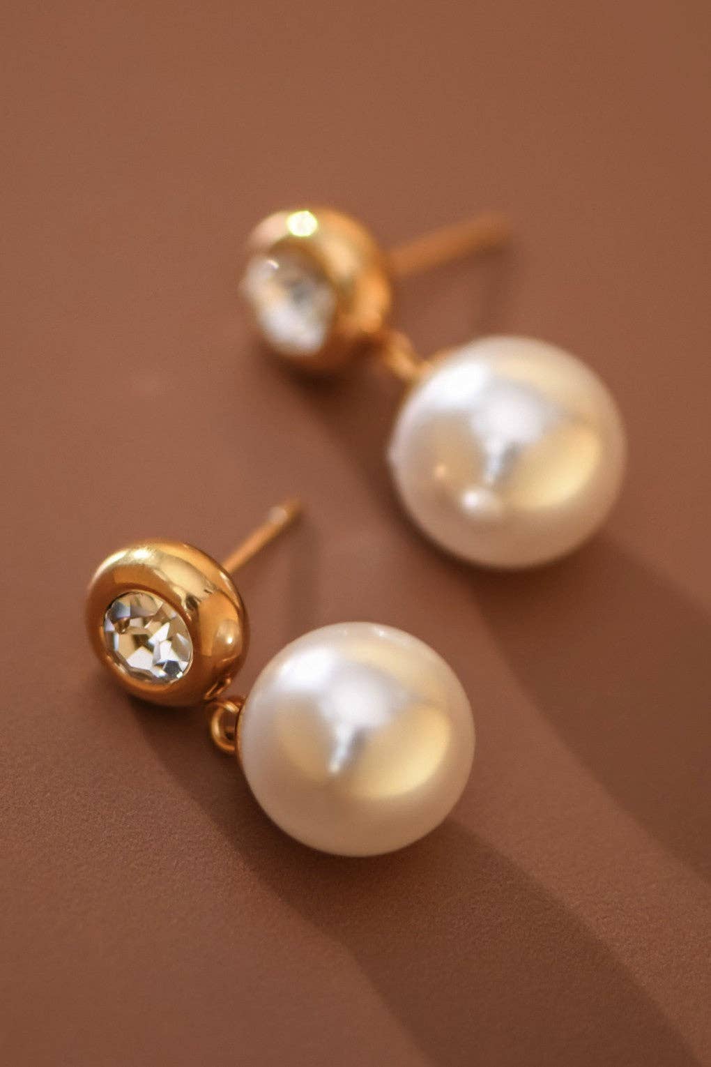 18K Gold PVD Plated Waterproof Stainless Steel Drop Earrings - 7774: S0OX3T7774
