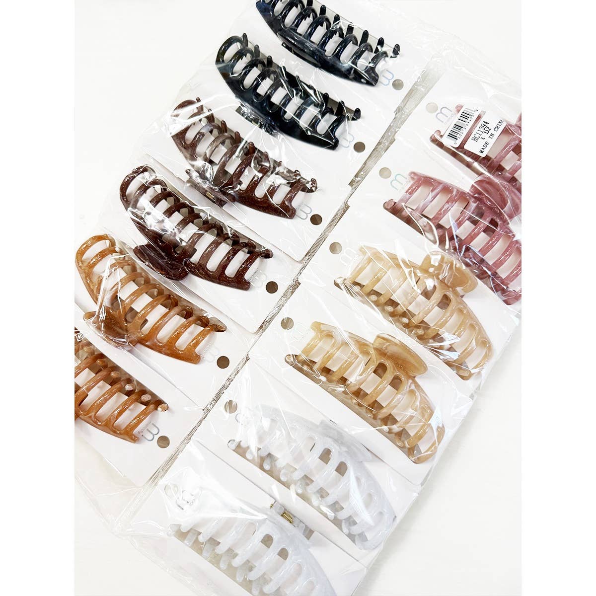 Marbled Round Comb Hair Claw Clips: MIX COLOR / ONE(12)