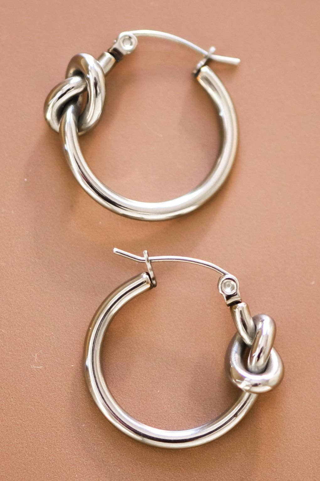 Tarnish-Resistant Waterproof Stainless Steel Hoop Earrings - 7075: S0OX3T7075 Silver