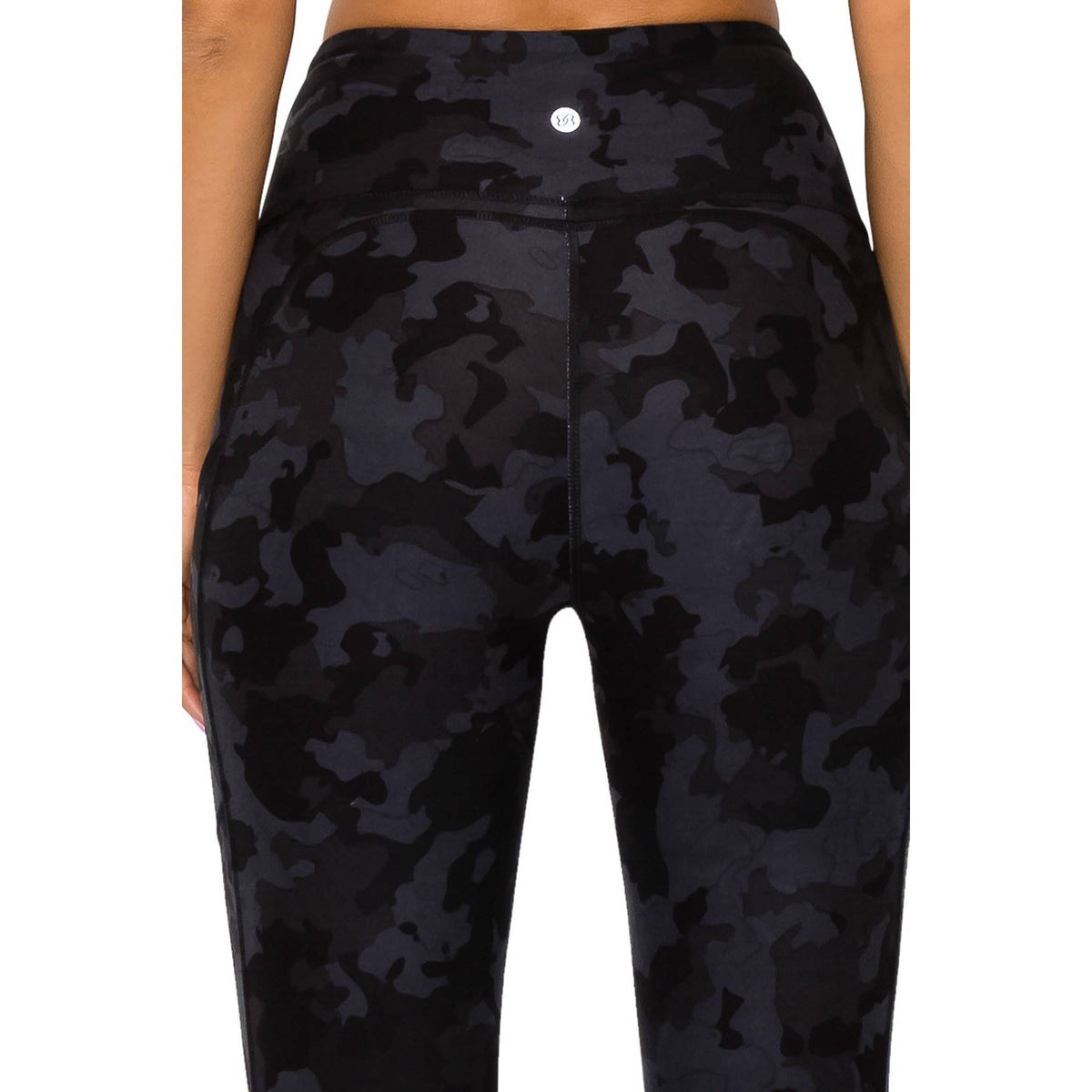 Premium High Waist Solid Activewear Leggings: BLACK CAMO