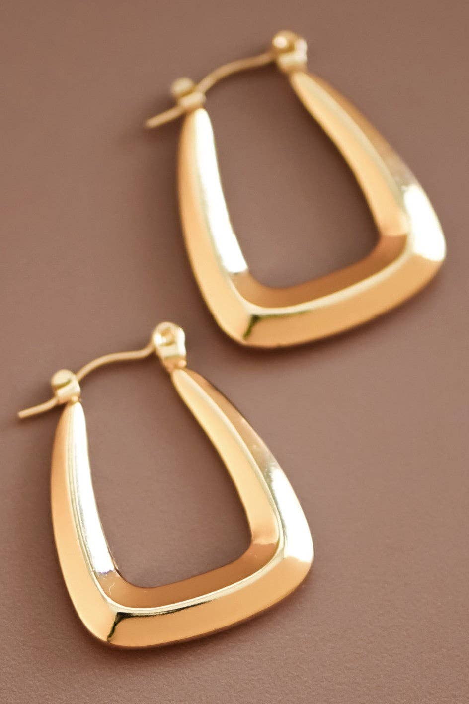 18K Gold Plated Waterproof Stainless Steel Hoop Earrings - 7104: S0OX3T7104