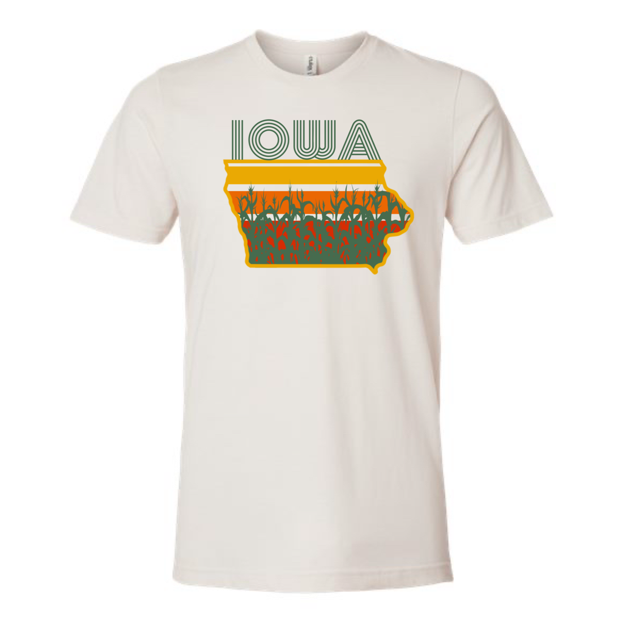 IOWA RETRO / UNISEX T-SHIRT Multi Color Print : Athletic Heather / XL