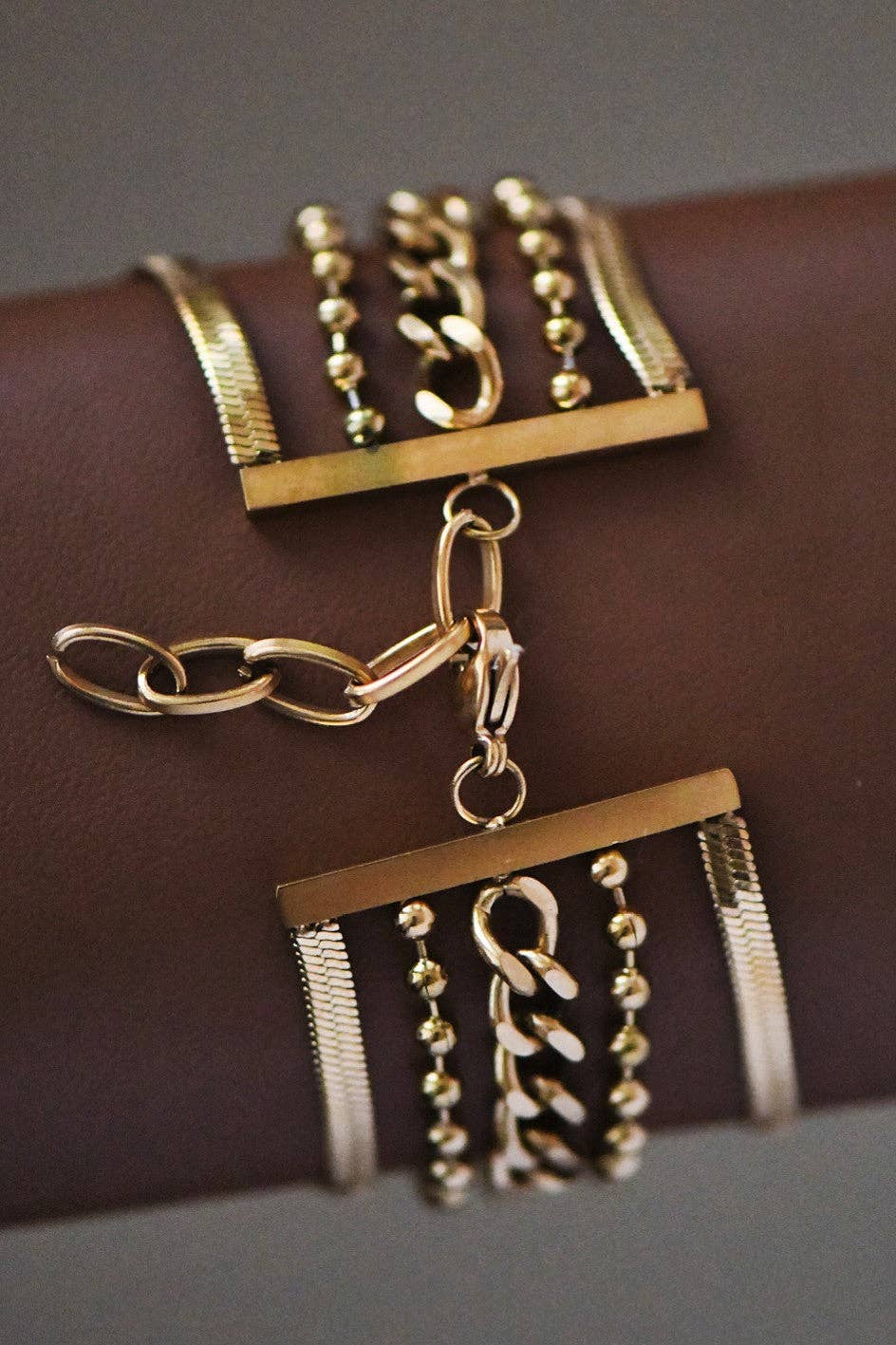 18K Gold Plated Waterproof Stainless Steel Chain Bracelet - 7073: S0OX3T7073