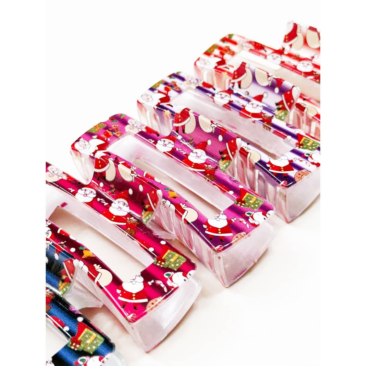 Christmas Design Cut out Rectangle Hair Claw: MIX COLOR / ONE(12)