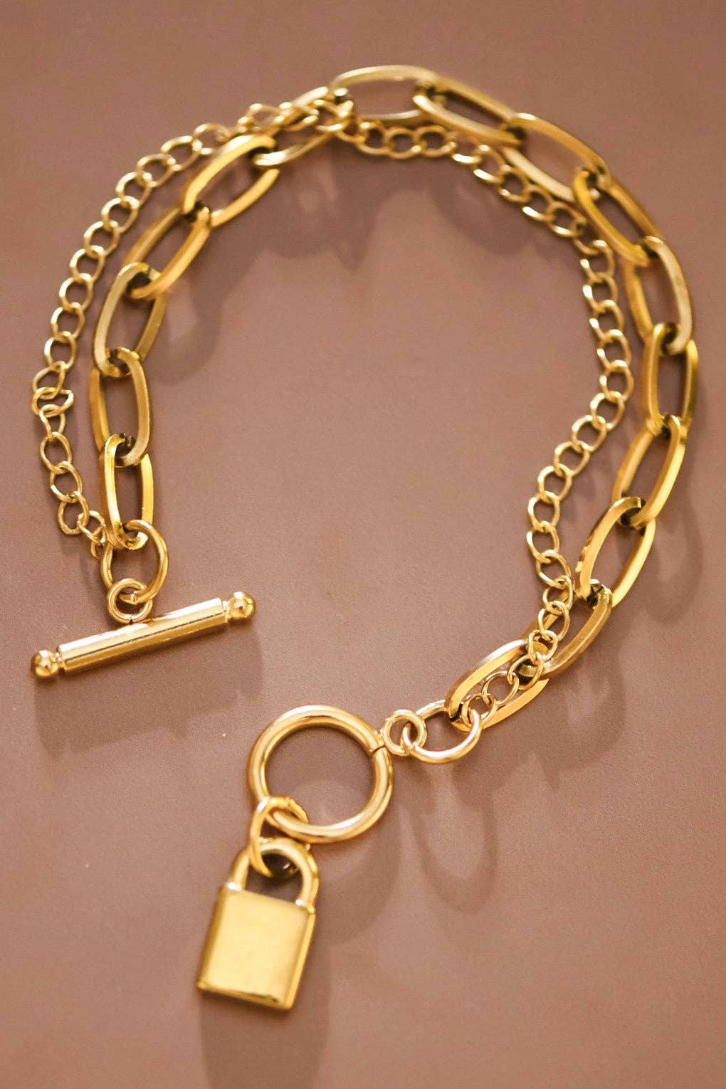 18K Gold Plated Waterproof Stainless Steel Chain Bracelet - 7560: S0OX3T7560
