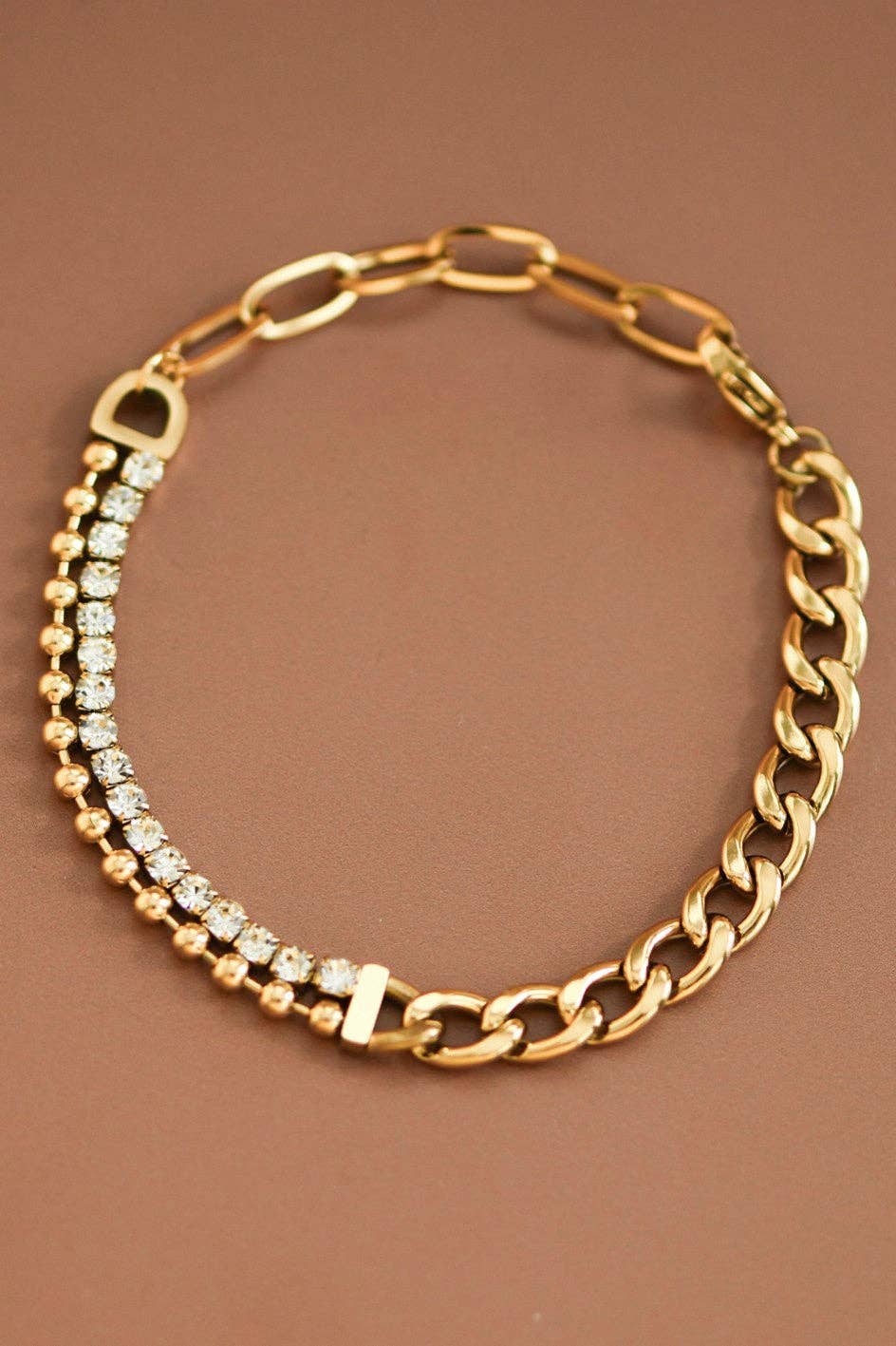 18K Gold PVD Plated Waterproof Stainless Steel Chain Bracelet - 6875: S0OX3T6875