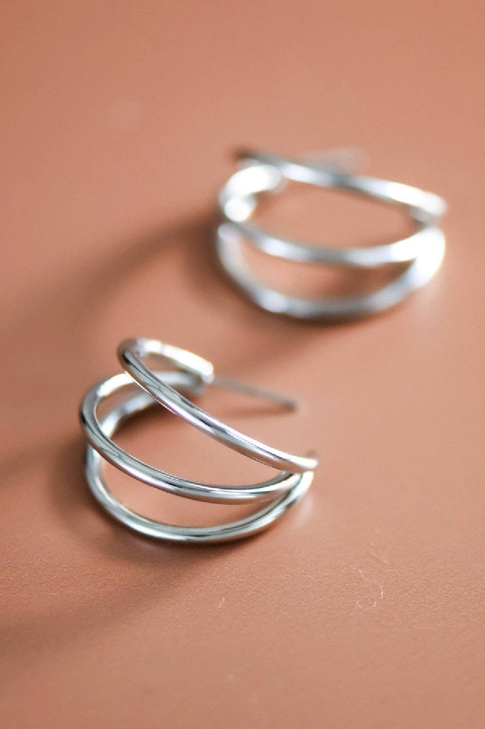 Tarnish-Resistant Waterproof Stainless Steel Hoop Earrings - 7133: S0OX3T7133 Silver