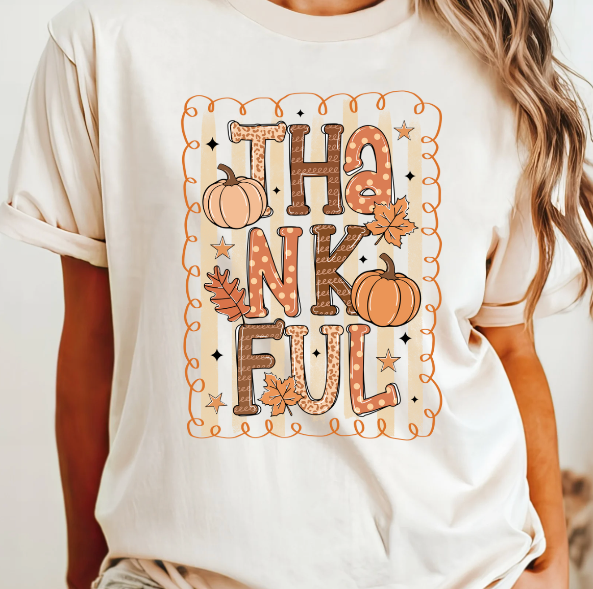 Thankful Fall Tee: Natural / Medium