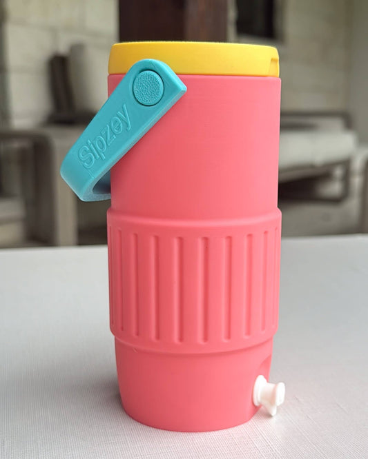 Retro Jug Cooler Can Holder (Skinny Cans): Neon Pink