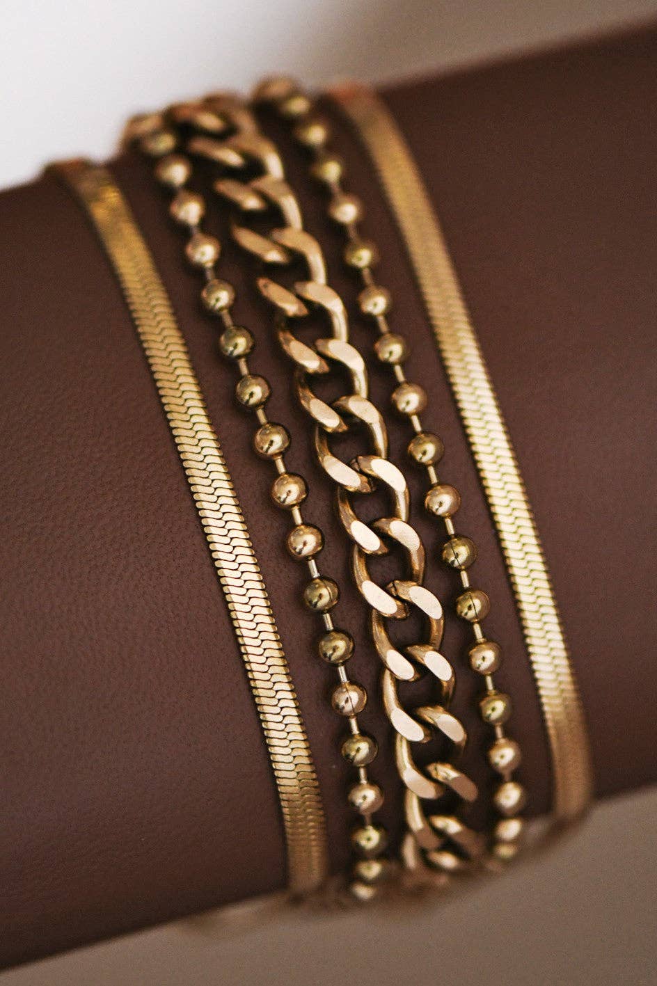 18K Gold Plated Waterproof Stainless Steel Chain Bracelet - 7073: S0OX3T7073