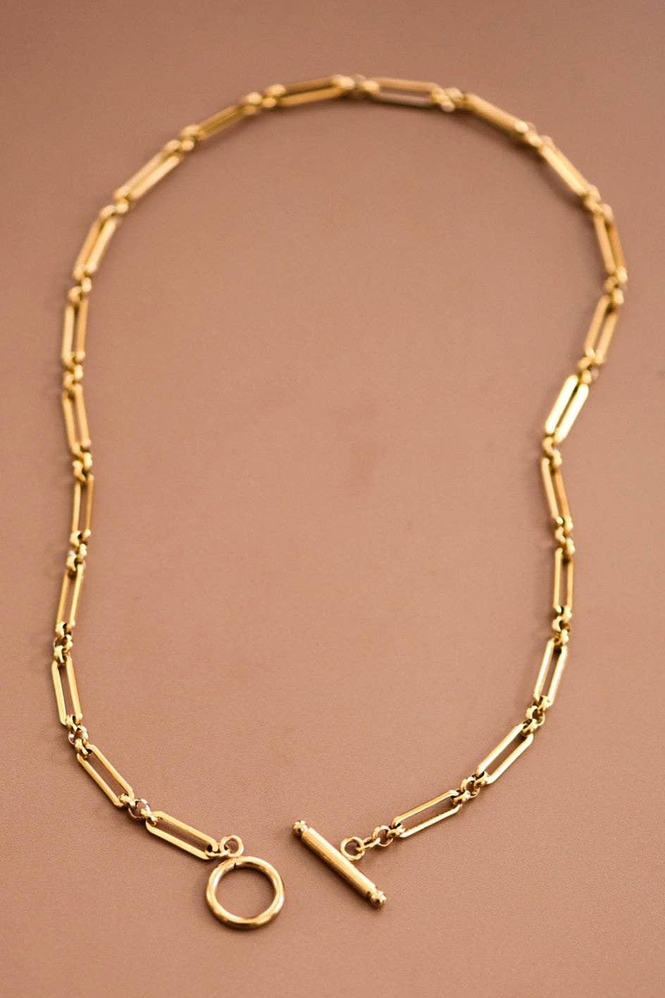 18K Gold PVD Plated Waterproof Stainless Steel Chain Necklace - 7477: S0OX3T7477
