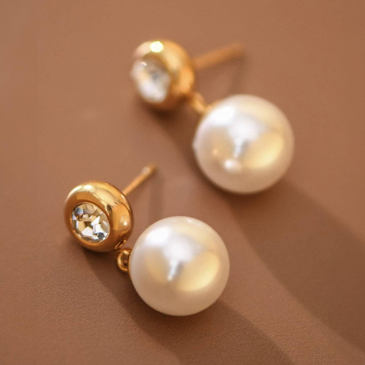 18K Gold PVD Plated Waterproof Stainless Steel Drop Earrings - 7774: S0OX3T7774