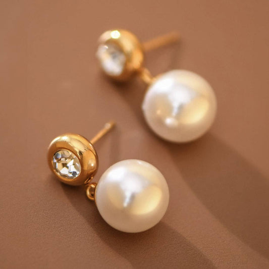 18K Gold PVD Plated Waterproof Stainless Steel Drop Earrings - 7774: S0OX3T7774