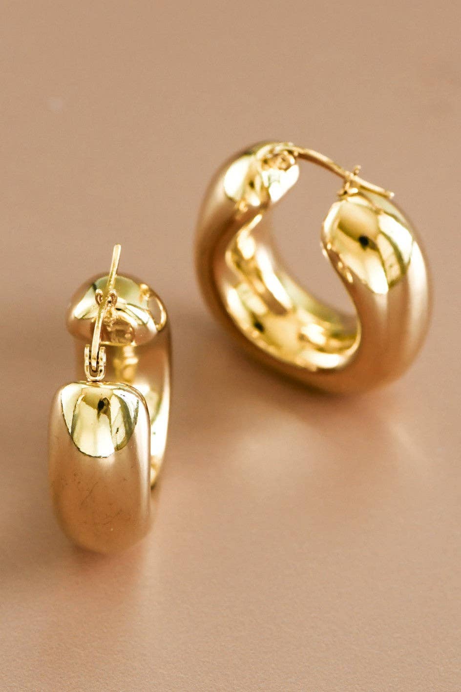 18K Gold Plated Waterproof Stainless Steel Hoop Earrings - 7367: S0OX3T7367