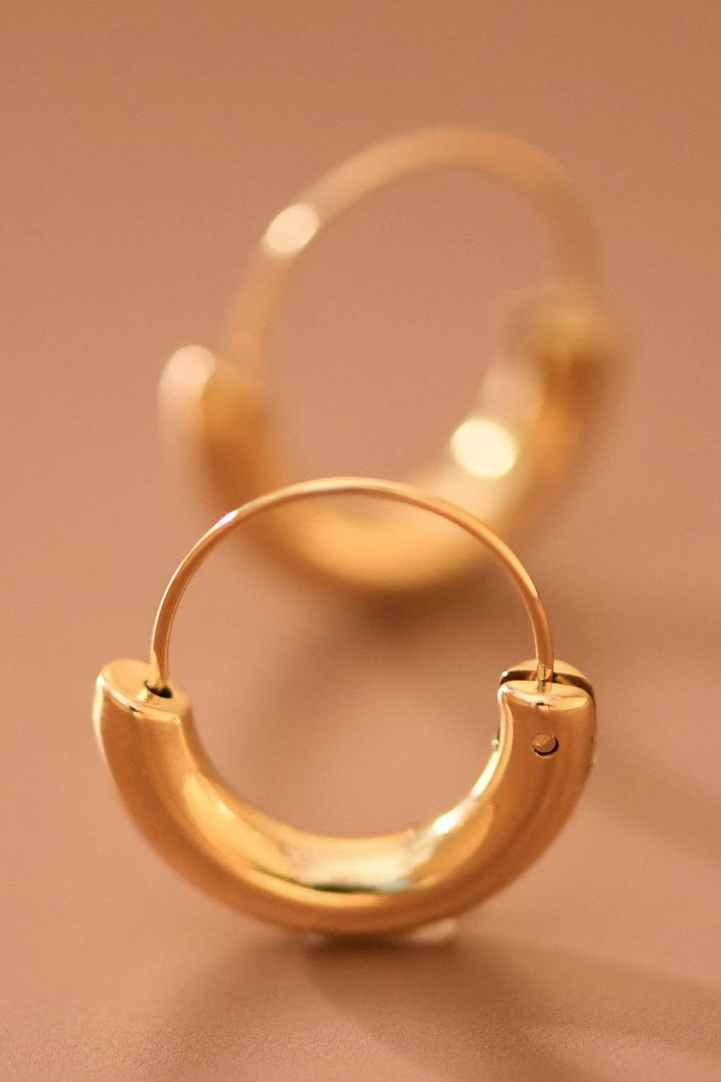 18K Gold Plated Waterproof Stainless Steel Hoop Earrings - 7770: S0OX3T7770