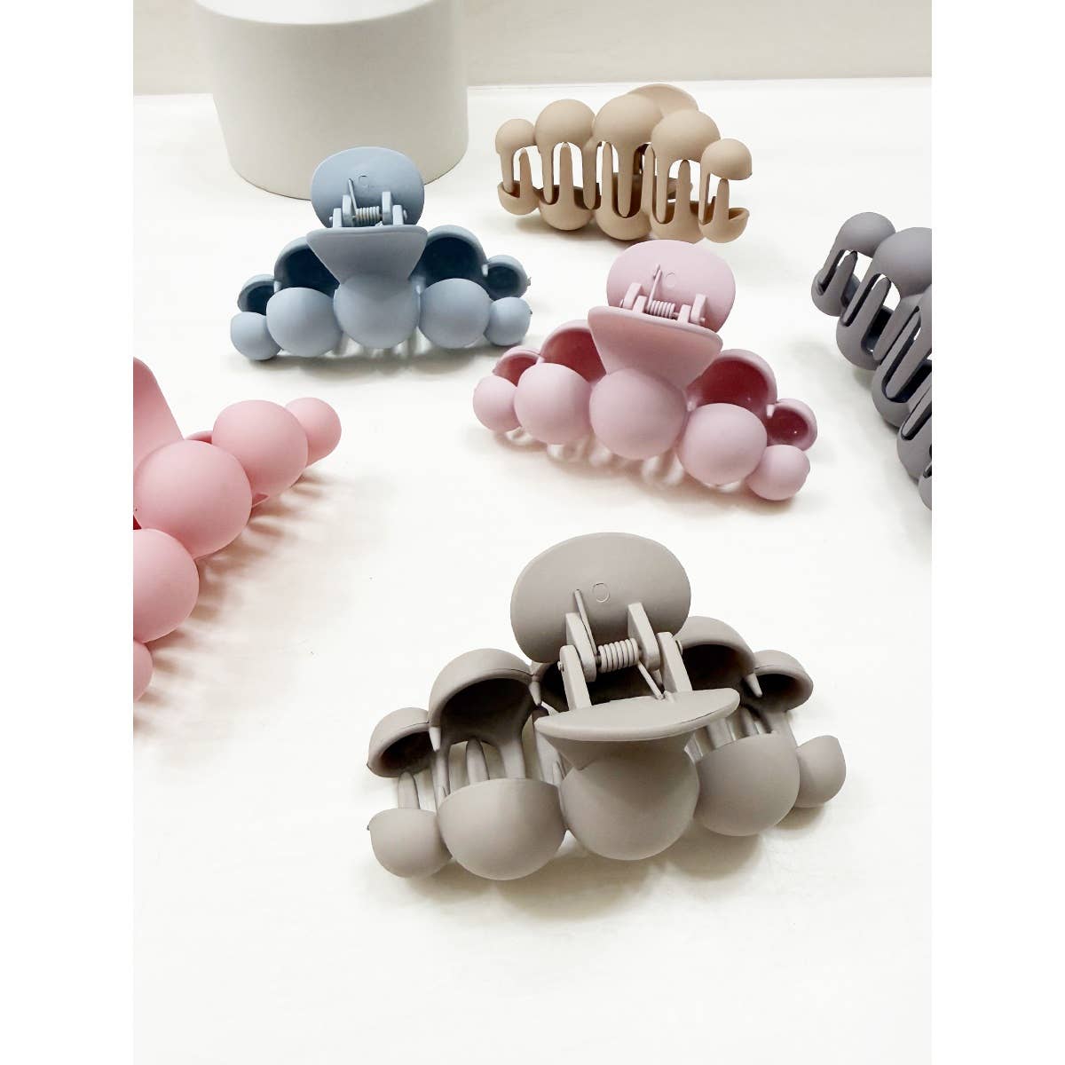 Powdery Soft Matt Bubble Pearl Hair Claw Clips: MIX COLOR / ONE(12)