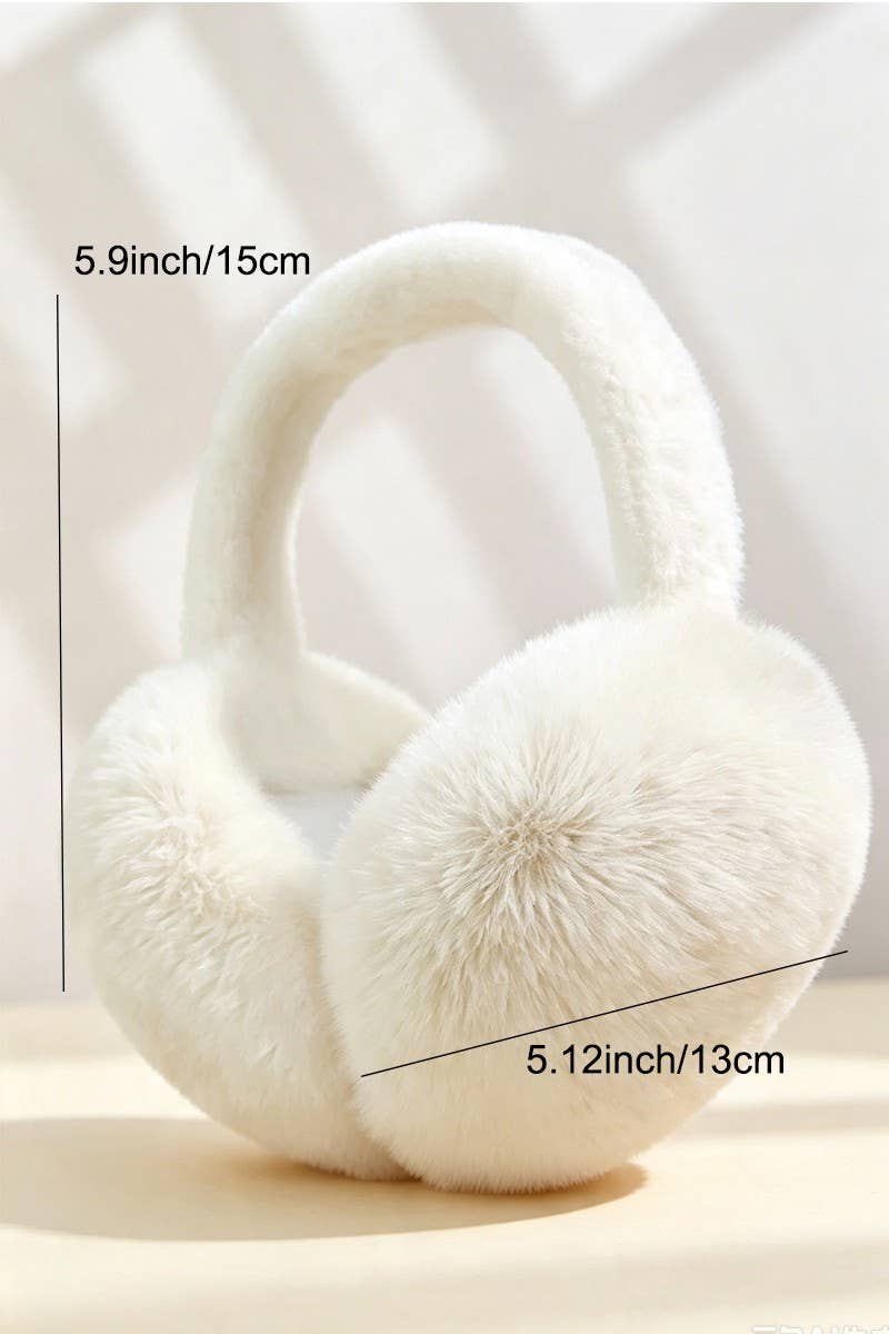Soft Fluffy Plush Earmuffs: 1(ONE SIZE)