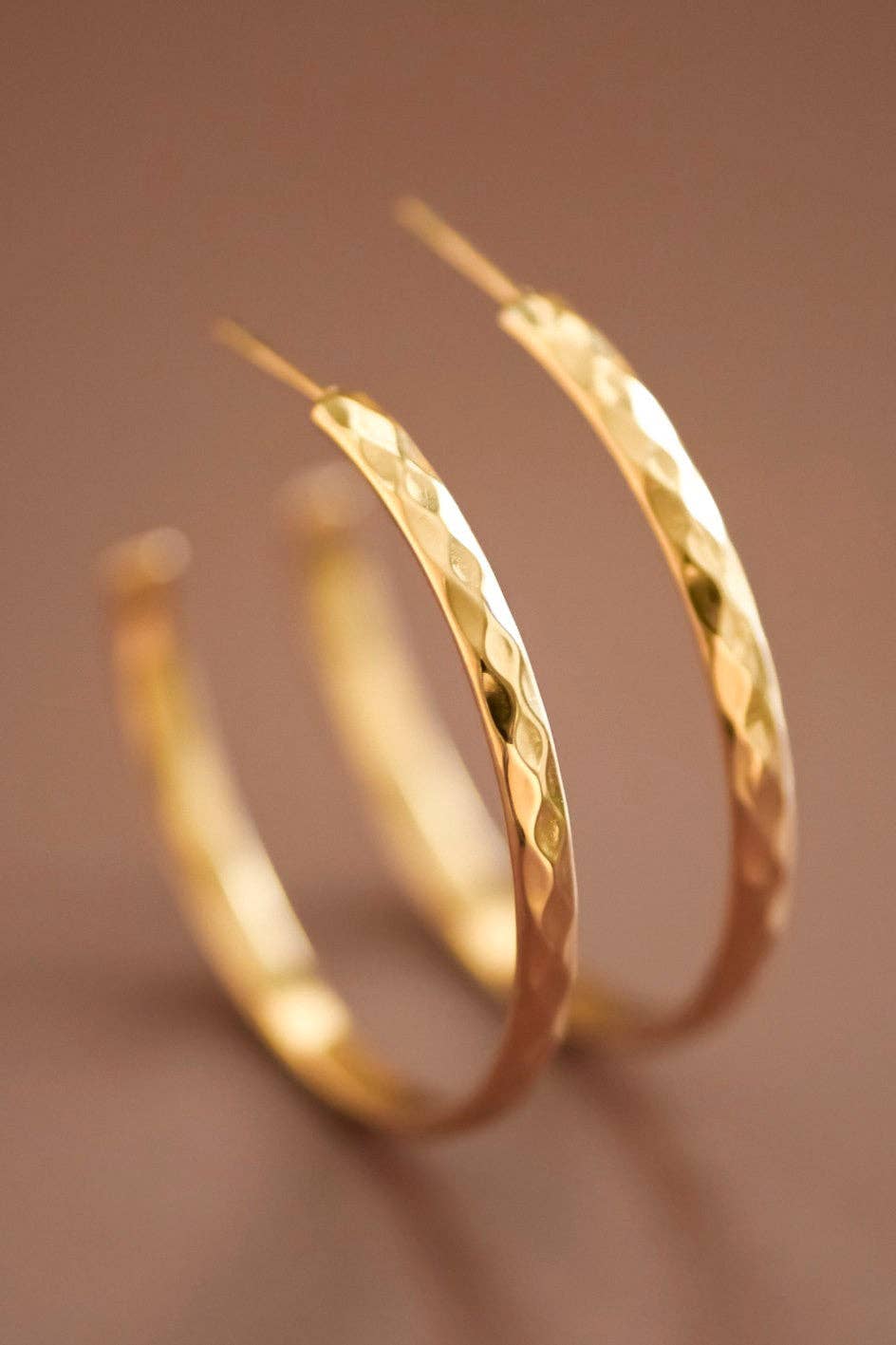 18K Gold PVD Plated Waterproof Stainless Steel Hoop Earrings - 7130: S0OX3T7130