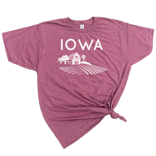 IOWA FARMLAND T-SHIRT MAUVE