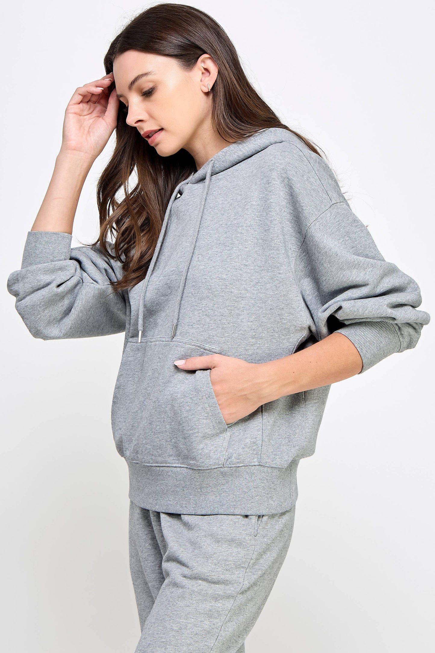P9005T EVERYDAY SOFT FRENCH TERRY PULL-OVER HOODIE: Gray / MEDIUM