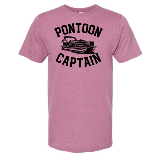 PONTOON CAPTAIN T-SHIRT | LAKE DAY | RIVER | BEACH: MAUVE