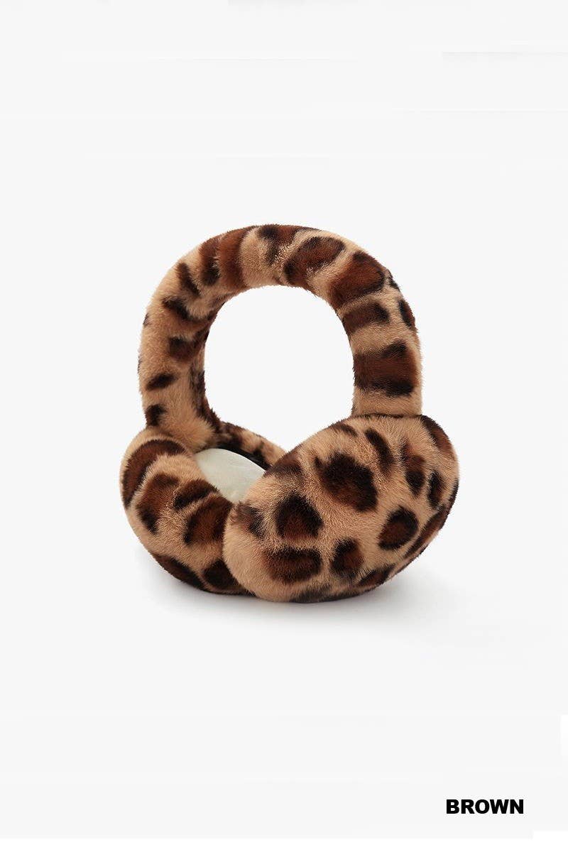 Leopard Faux Fur Earmuffs: NEUTRAL or BROWN