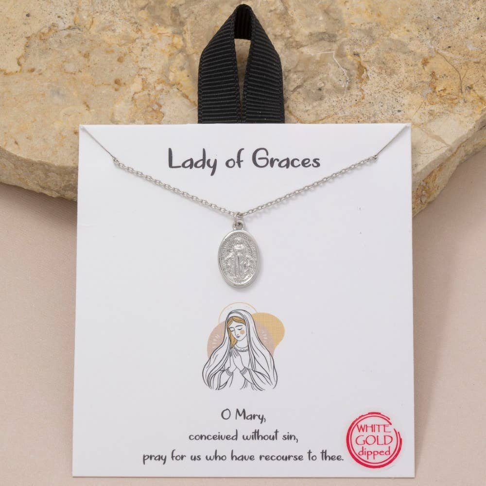 Gold Dipped Mother Mary Pendant Necklace: RH