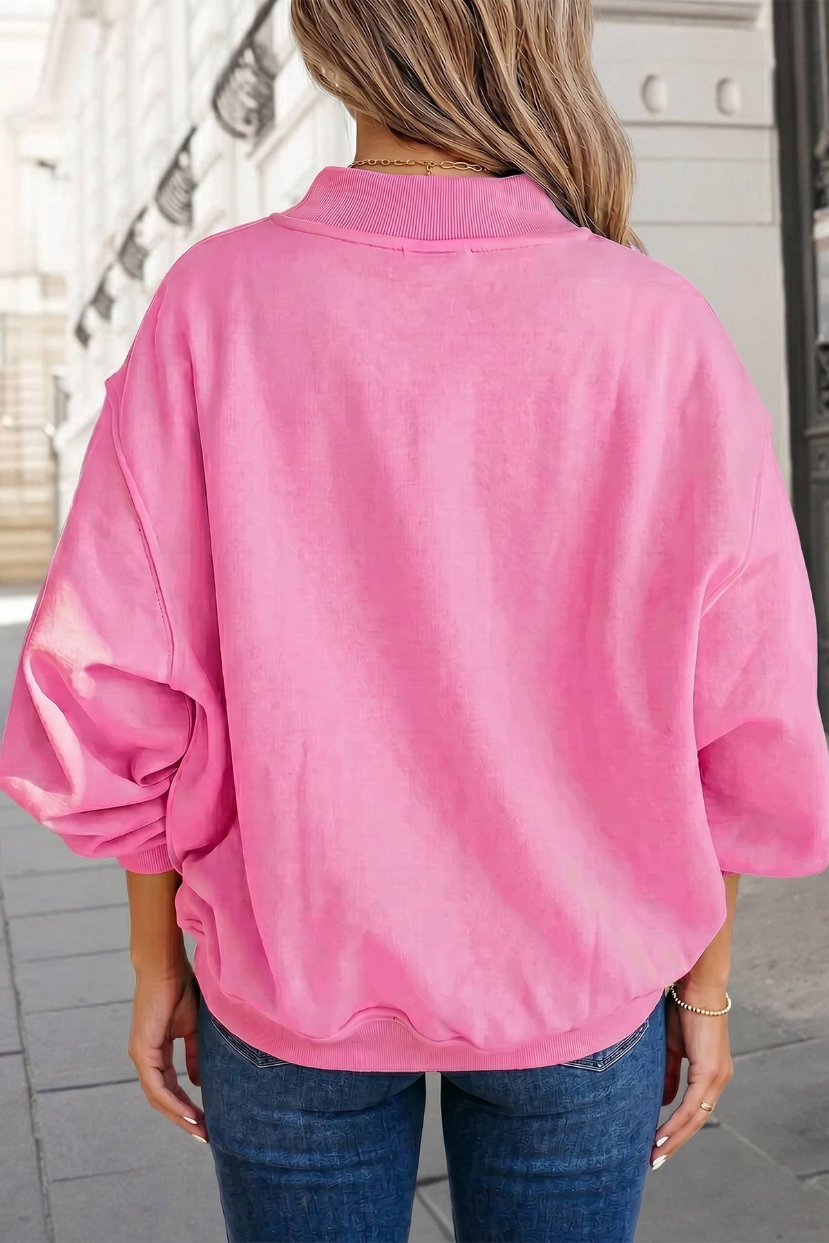 Christmas Santa Graphic Oversize Mockneck Sweatshirt
