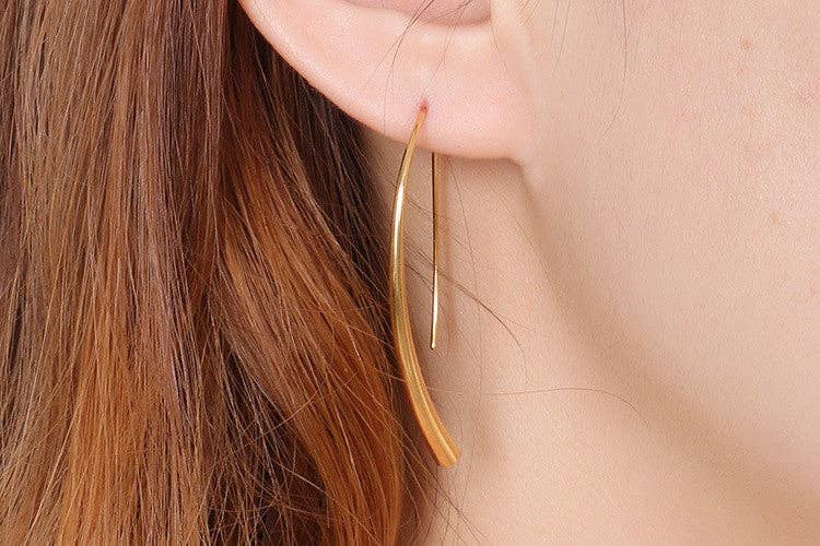18K Gold PVD Plated Waterproof Stainless Steel Hoop Earrings - 7063: S0OX3T7063