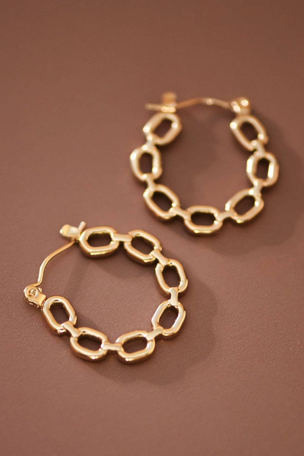 18K Gold Plated Waterproof Stainless Steel Hoop Earrings - 7659: S0OX3T7659