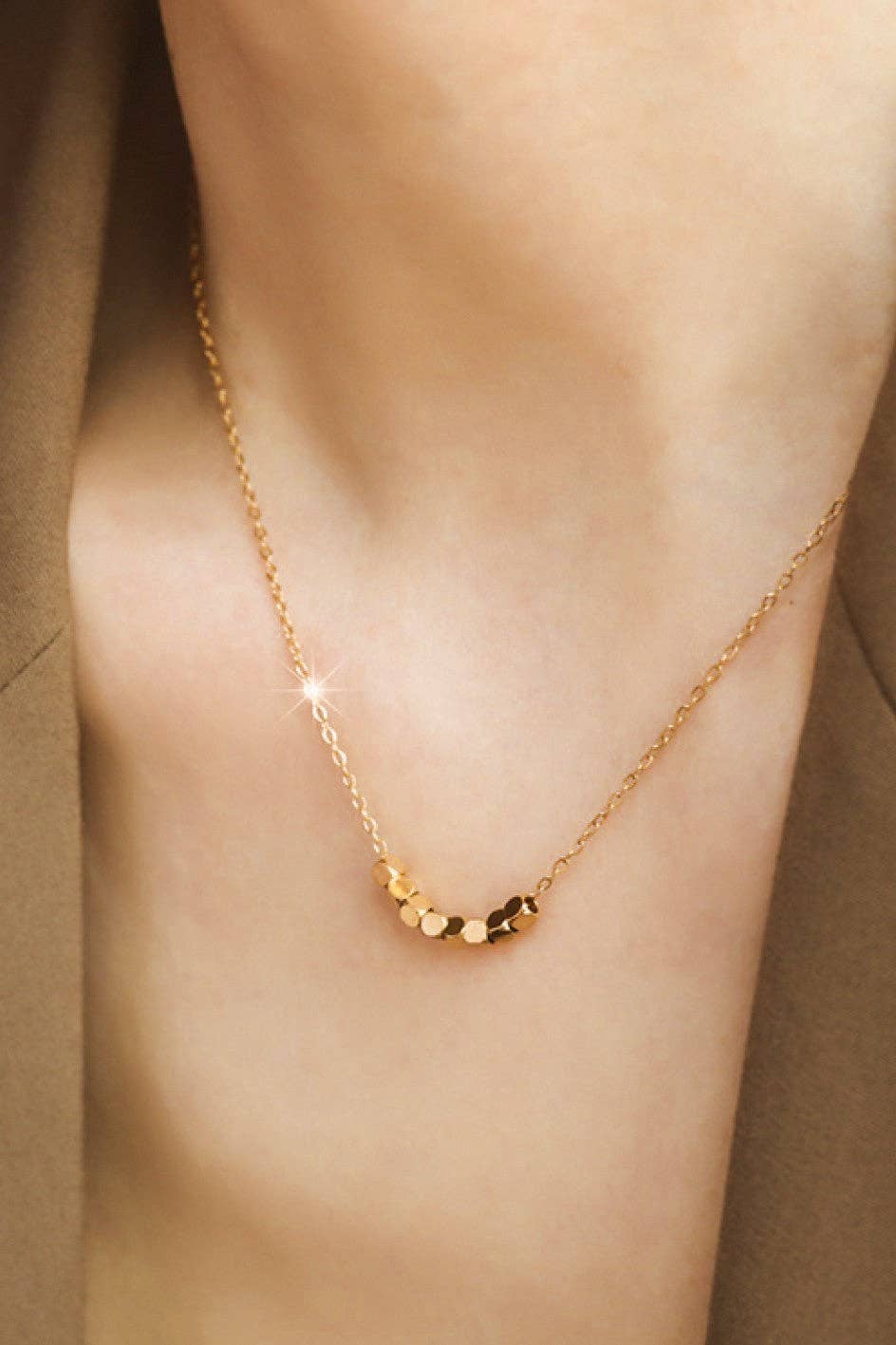 18K Gold Plated Waterproof Stainless Steel Chain Necklace - 6998: S0OX3T6998