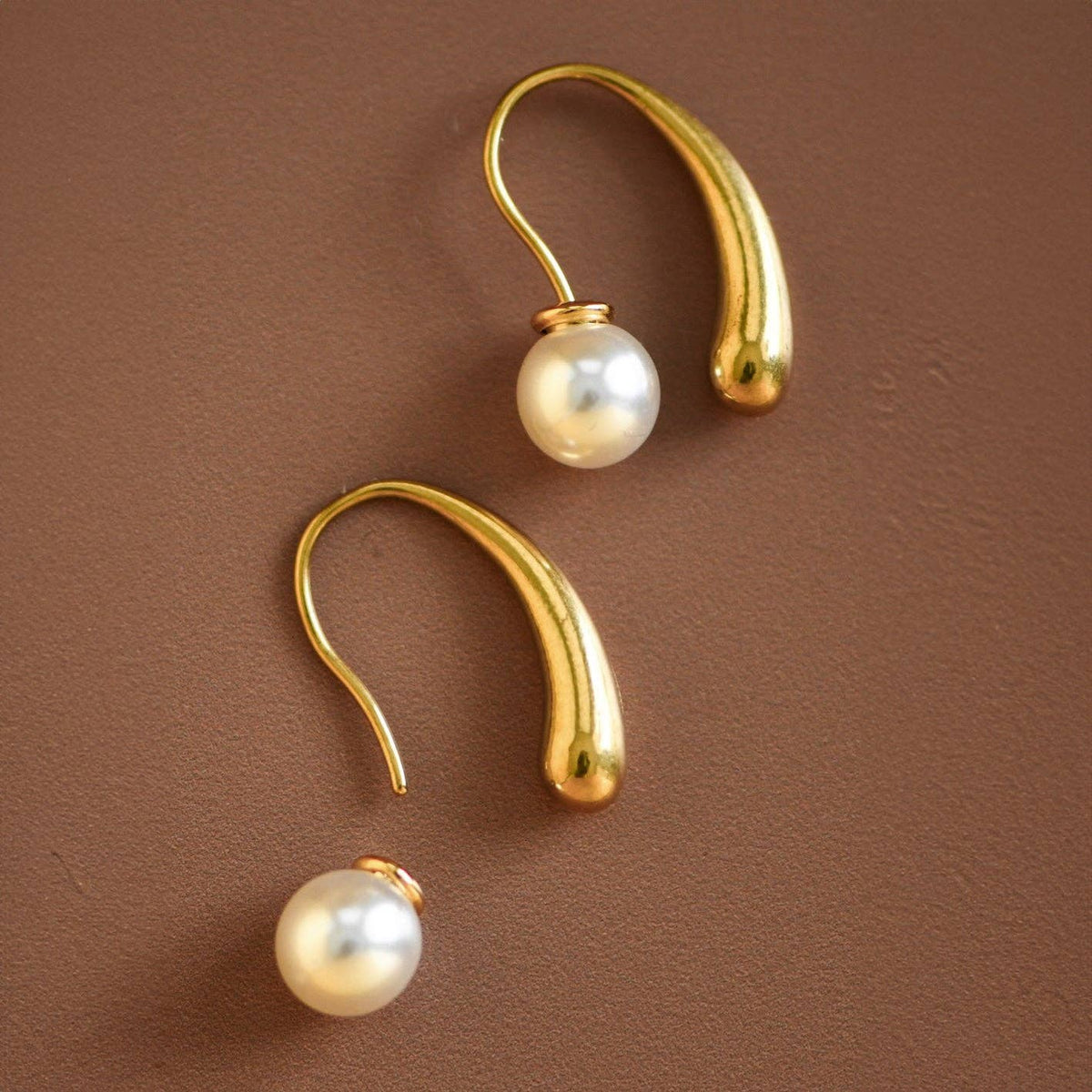 18K Gold Plated Waterproof Stainless Steel Hoop Earrings - 7167: S0OX3T7167 Gold