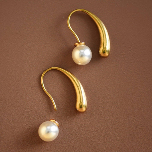 18K Gold Plated Waterproof Stainless Steel Hoop Earrings - 7167: S0OX3T7167 Gold