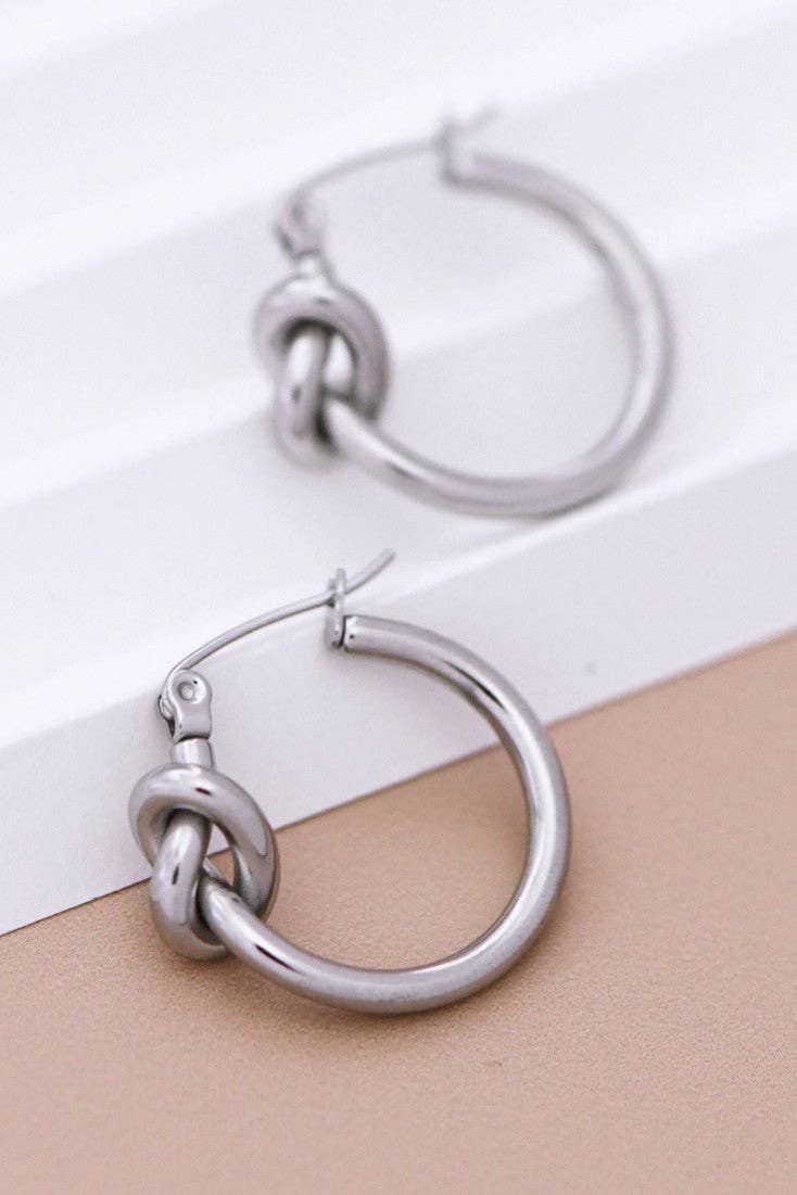 Tarnish-Resistant Waterproof Stainless Steel Hoop Earrings - 7075: S0OX3T7075 Silver