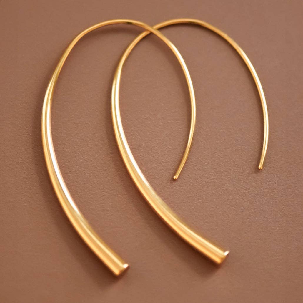 18K Gold PVD Plated Waterproof Stainless Steel Hoop Earrings - 7063: S0OX3T7063