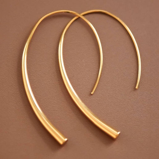 18K Gold PVD Plated Waterproof Stainless Steel Hoop Earrings - 7063: S0OX3T7063