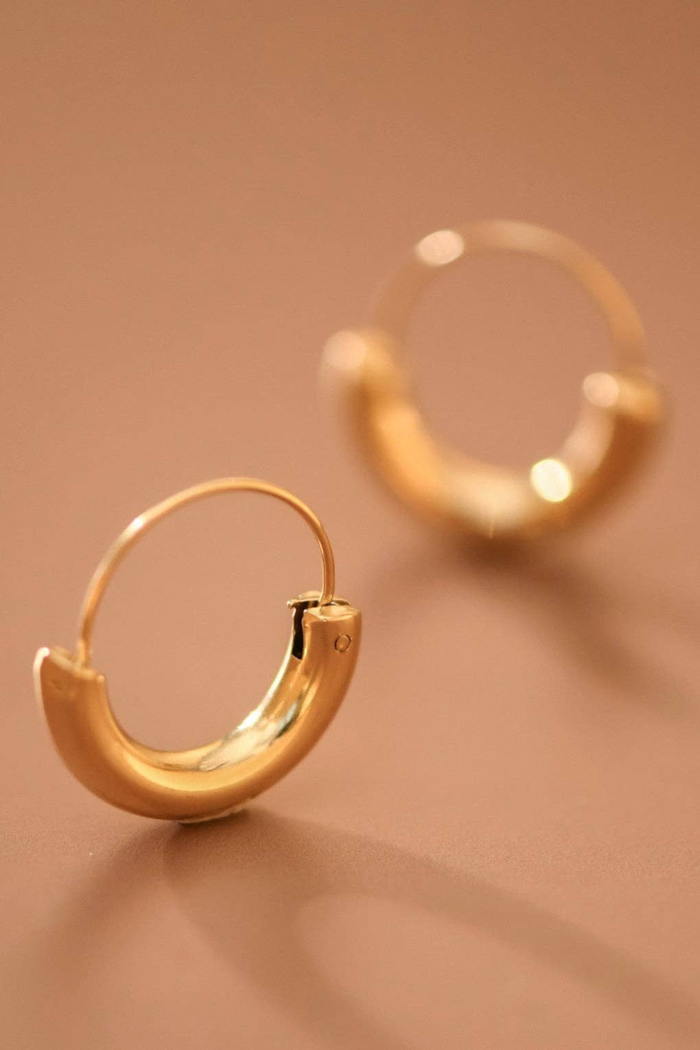 18K Gold Plated Waterproof Stainless Steel Hoop Earrings - 7770: S0OX3T7770