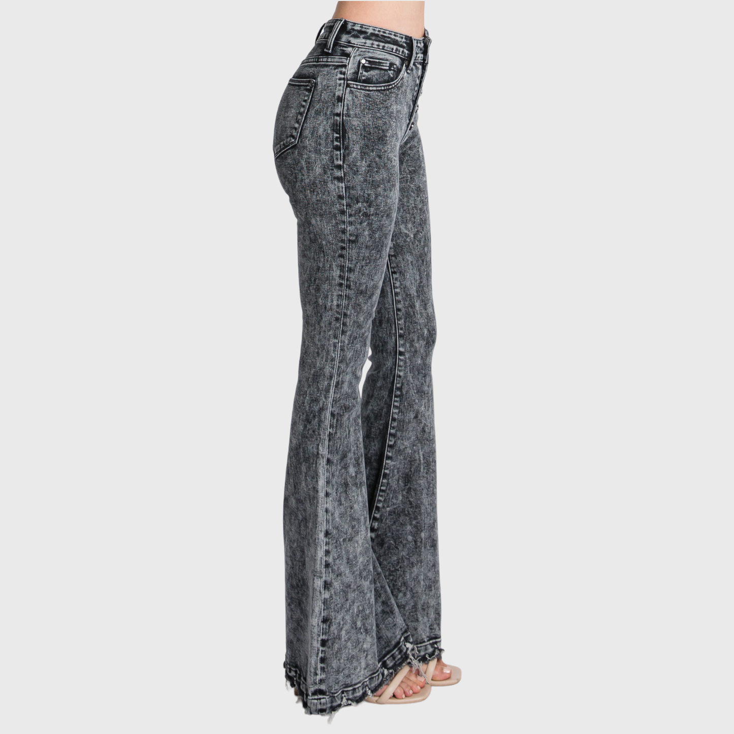 BUTTON UP SUPER HIGH RISE STRETCH EXTREME FLARE