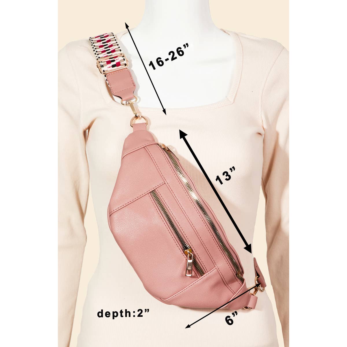 Leather Fanny Pack Bag: BK