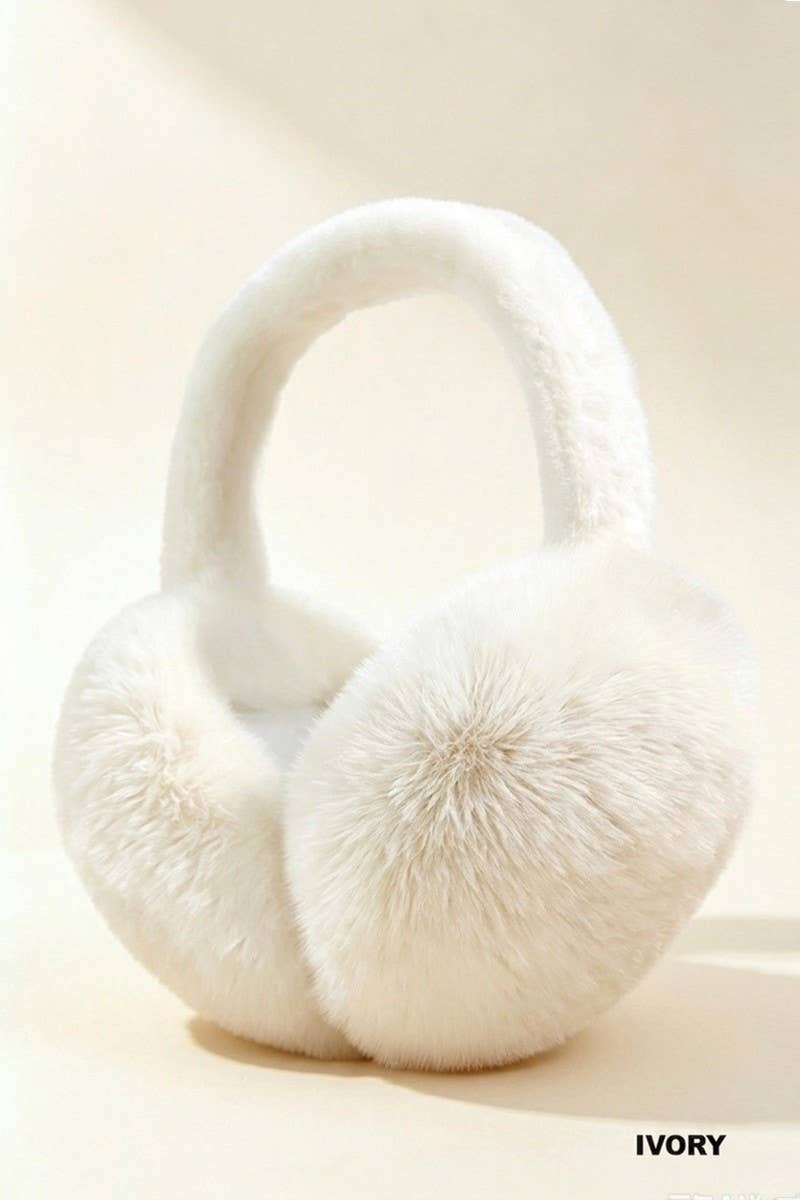 Soft Fluffy Plush Earmuffs: 1(ONE SIZE)