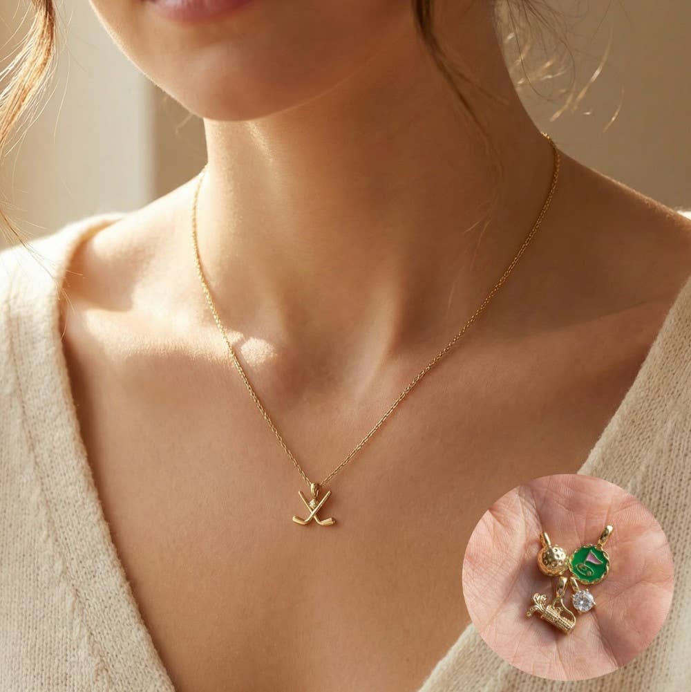 Assorted Five Piece Golf Charms Necklace: S