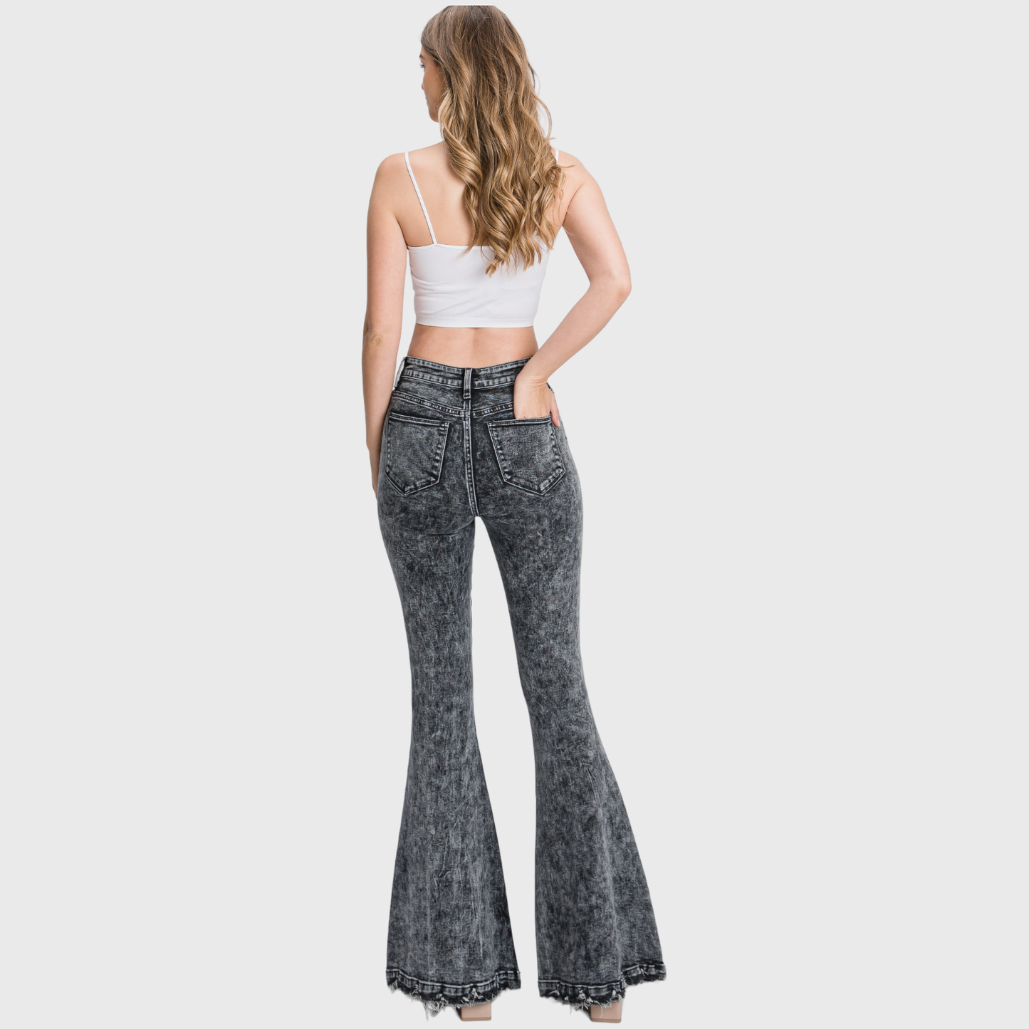 BUTTON UP SUPER HIGH RISE STRETCH EXTREME FLARE