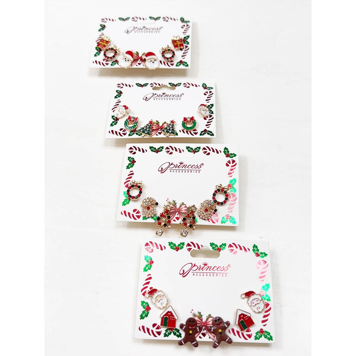 Cute Christmas Theme Sparkly Earrings: MIX COLOR / ONE(12)