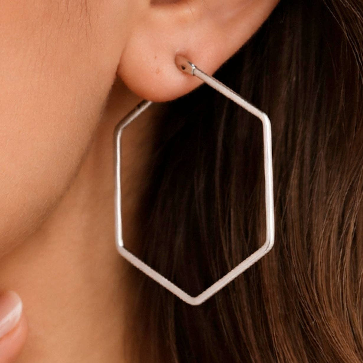Tarnish-Resistant Waterproof Stainless Steel Hoop Earrings - 7150: S0OX3T7150 Silver