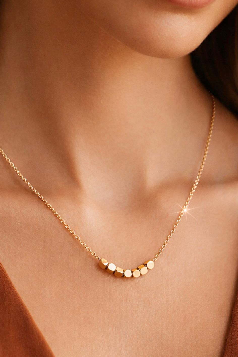 18K Gold Plated Waterproof Stainless Steel Chain Necklace - 6998: S0OX3T6998