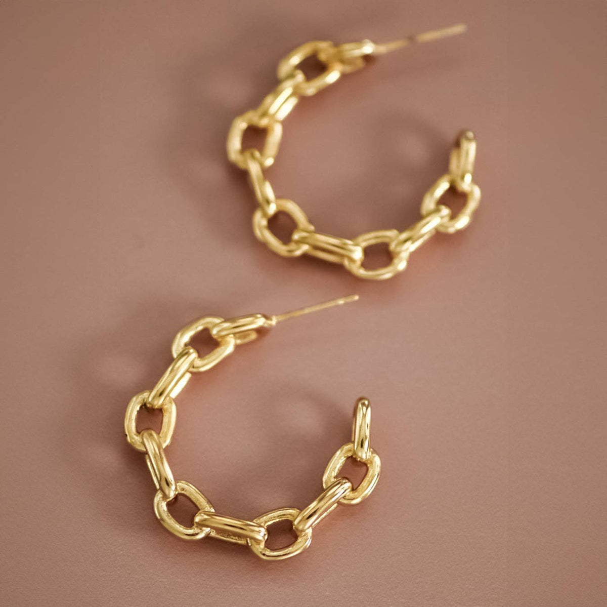 18K Gold Plated Waterproof Stainless Steel Hoop Earrings - 7374: S0OX3T7374