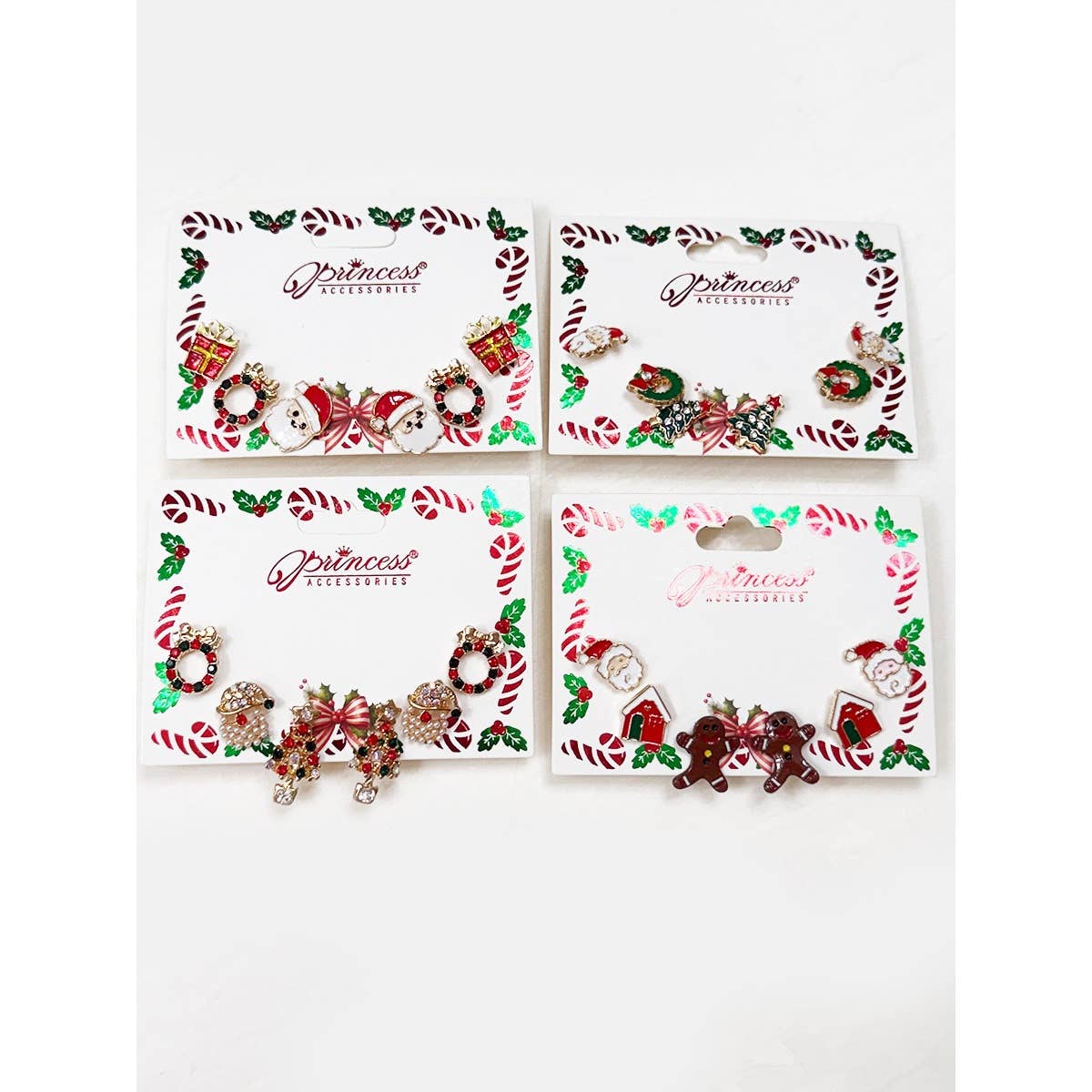 Cute Christmas Theme Sparkly Earrings: MIX COLOR / ONE(12)