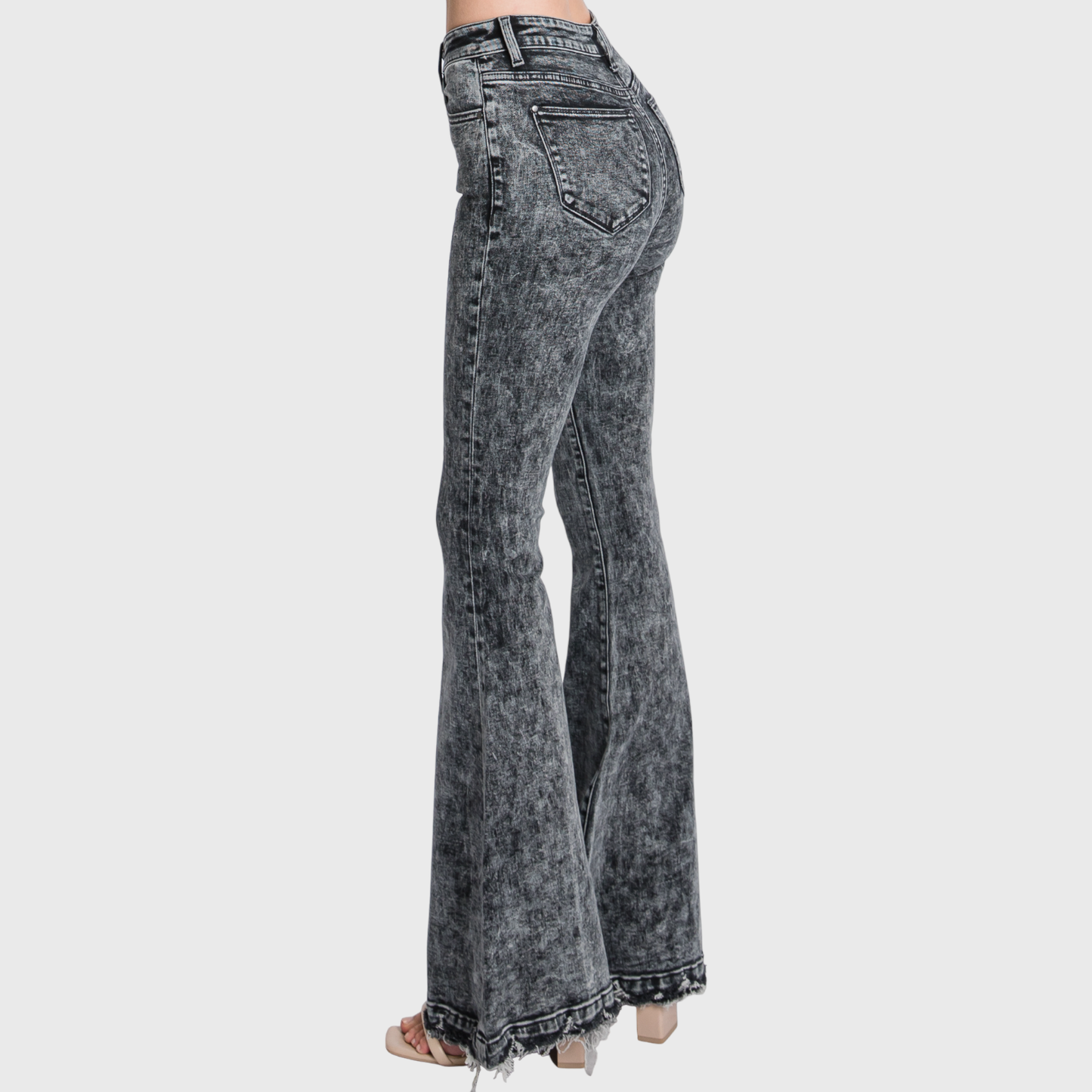 BUTTON UP SUPER HIGH RISE STRETCH EXTREME FLARE