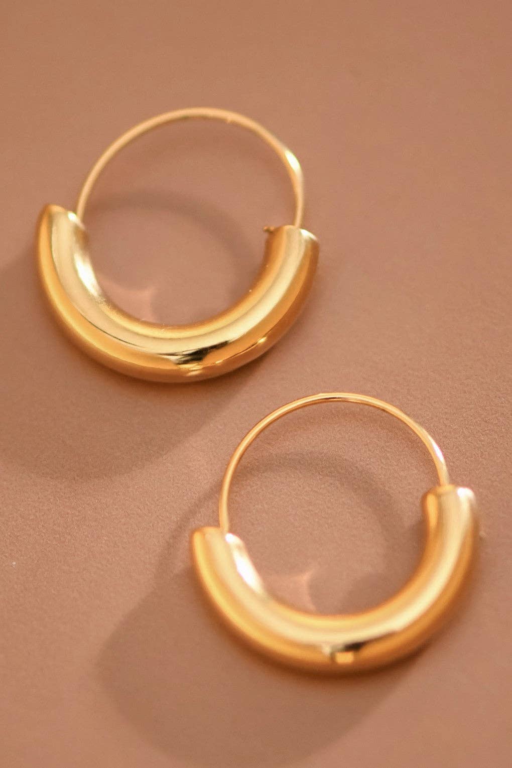 18K Gold Plated Waterproof Stainless Steel Hoop Earrings - 7770: S0OX3T7770