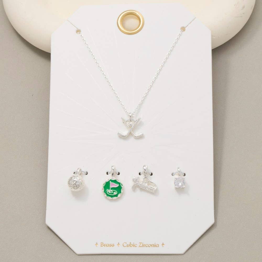 Assorted Five Piece Golf Charms Necklace: S